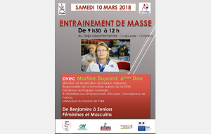 Entrainement de Masse avec Martine Dupond 6ème Dan Dojo Déprtemental 