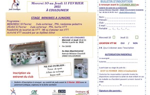 Stage Vacances Février Minimes - Juniors